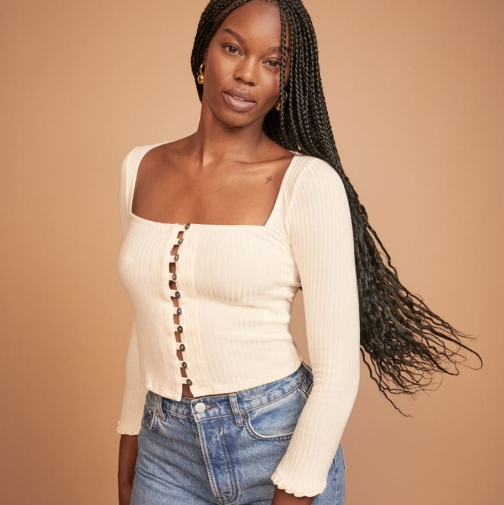Reformation Kaisa Top, Ivory - S - NWT